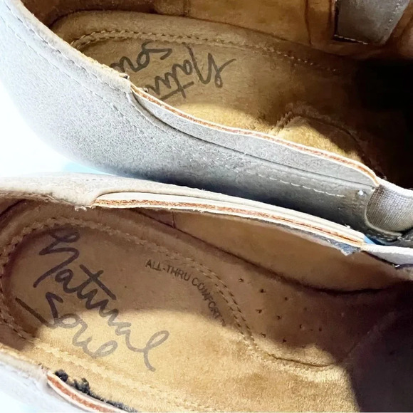 Natural Soul Taupe Vegan Leather Low Ankle Boot Bootie Women’s Size 8 Fall Vibes - Picture 10 of 11